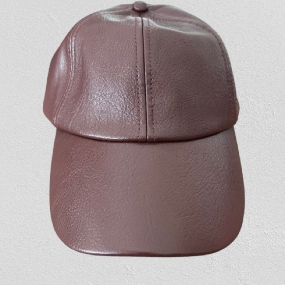 Anthropologie Wyeth Hailey in Cognac Baseball Cap Brown Faux Leather Hat Unisex - Picture 7 of 9